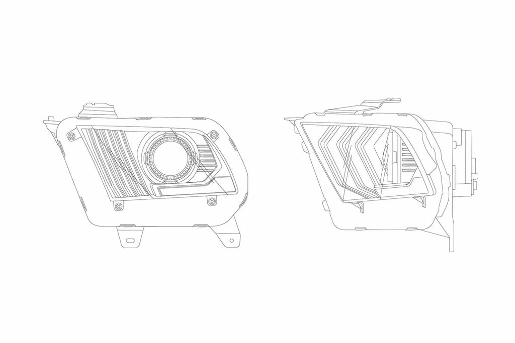 ARex (PRO-Series) Halogen Headlights: Ford Mustang (10-12) - Black (Set)