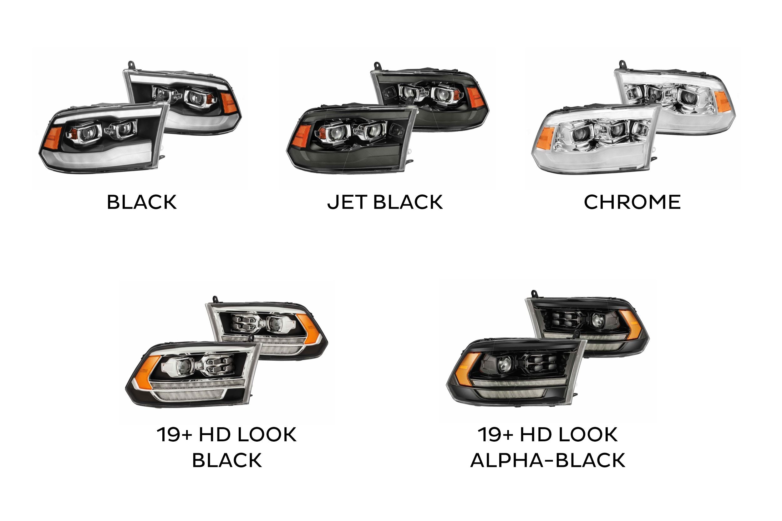 ARex (PRO-Series) Halogen Headlights: Dodge Ram (09-18) - Black (Set)
