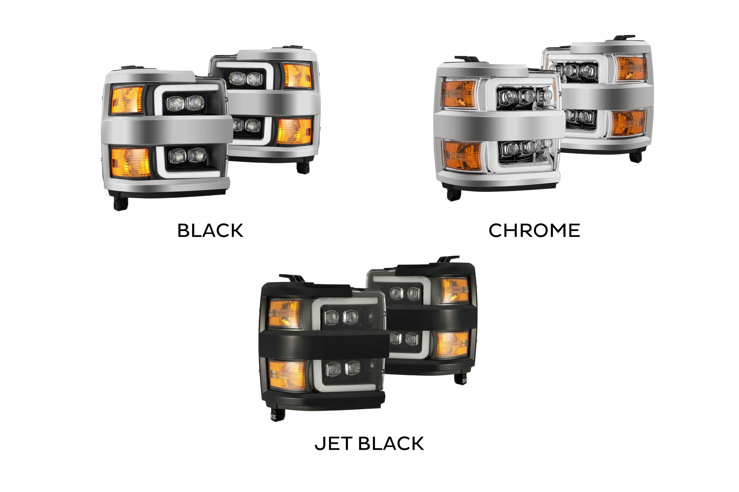 ARex Nova LED Headlights: Chevy Silverado HD (15-19) - Chrome (Set)