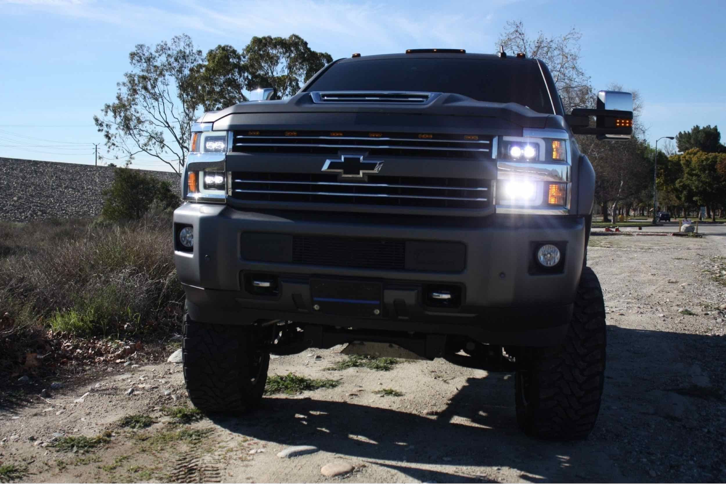 ARex Nova LED Headlights: Chevy Silverado HD (15-19) - Jet Black (Set)