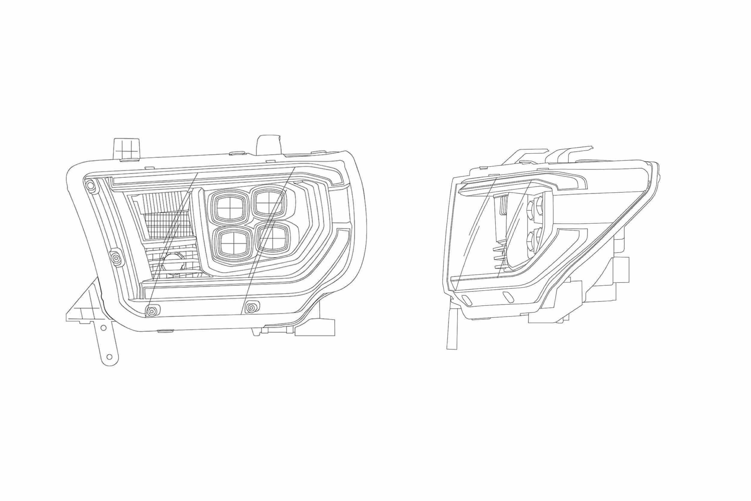 ARex Nova LED Headlights: Toyota Tundra (07-13) - Chrome w/o Adj (Set)