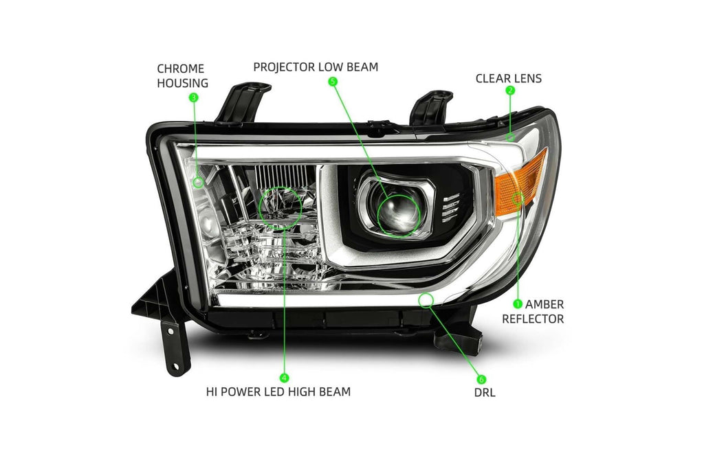 ARex (PRO-Series) Halogen Headlights:: Toyota Tundra (07-13) - Gloss Black (Set)