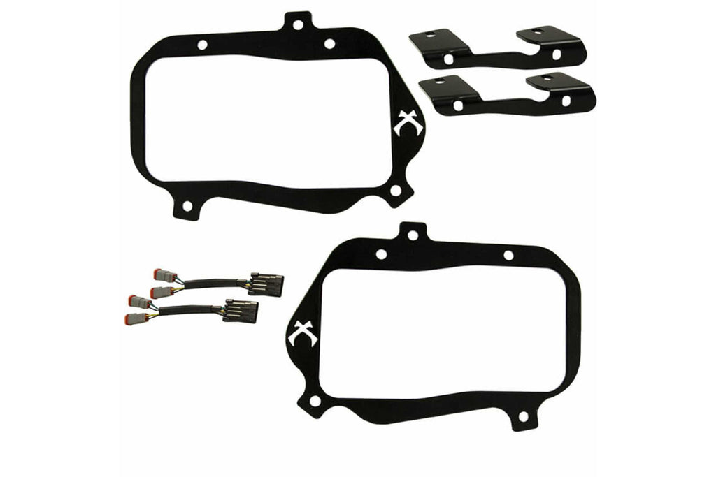 Vision X LED Headlights: Polaris RZR (14-16) (2x XIL-OPRH110 + 2x XIL-OPRH120 / Brackets / Wiring)