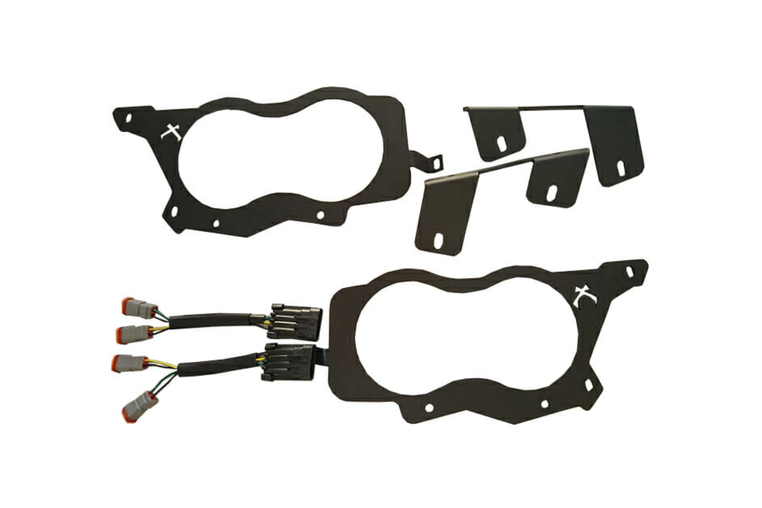 Vision X LED Headlights: Polaris RZR (14-16) (4x XIL-OPRH110 + Halo / Brackets / Wiring)