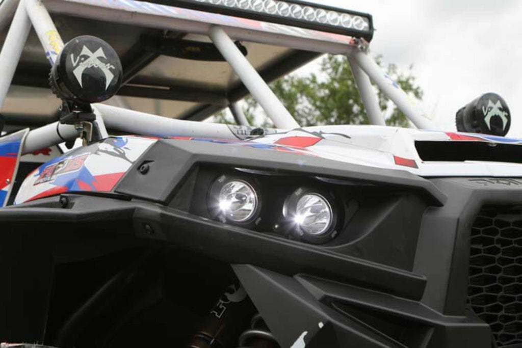 Vision X LED Headlights: Polaris RZR (14-16) (4x XIL-OPRH110 / Brackets / Wiring)