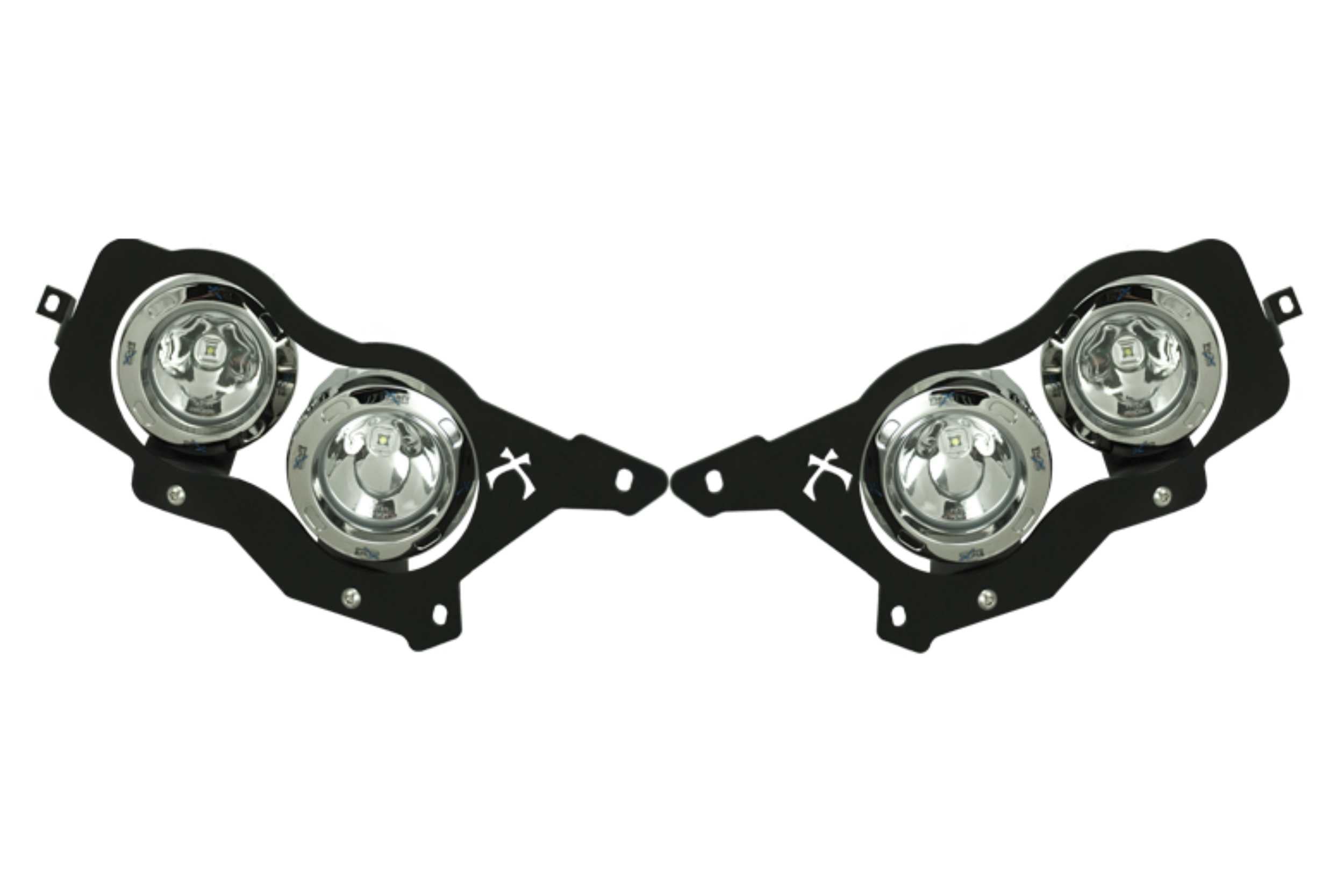 Vision X LED Headlights: Polaris RZR (08-13) (2x XIL-OPRH110 + 2x XIL-OPRH120 / Brackets / Wiring)