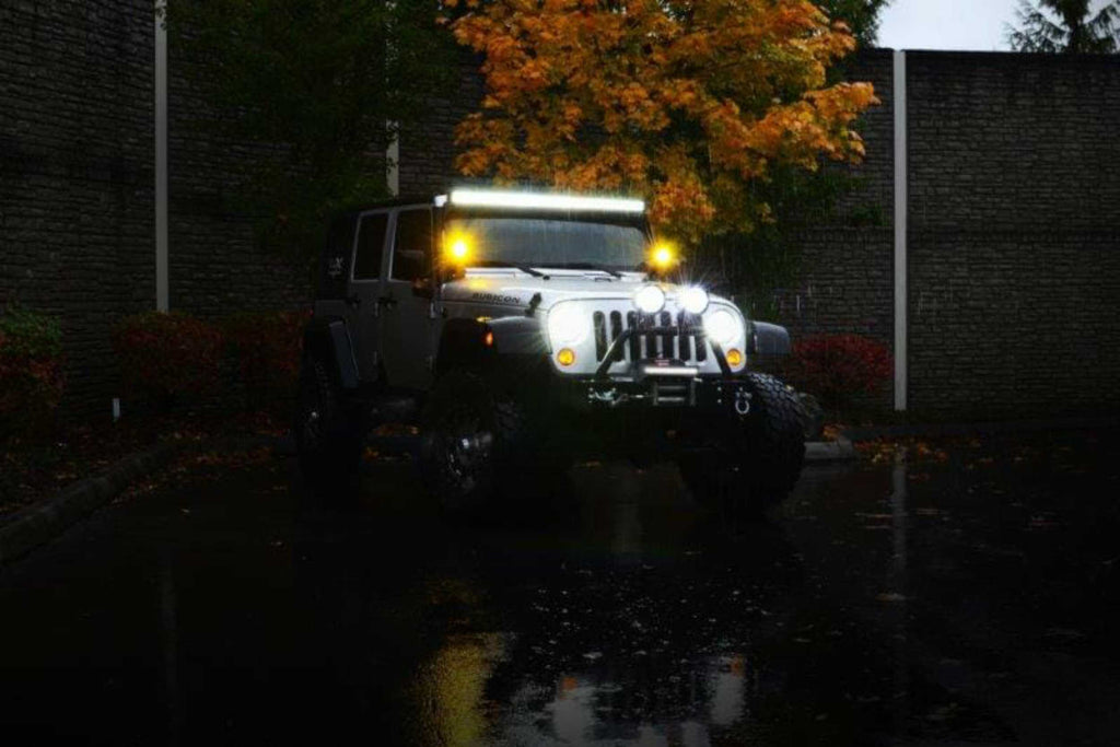 Vision X LED Headlights: (Each / 7in Round / Chrome / White Halo)