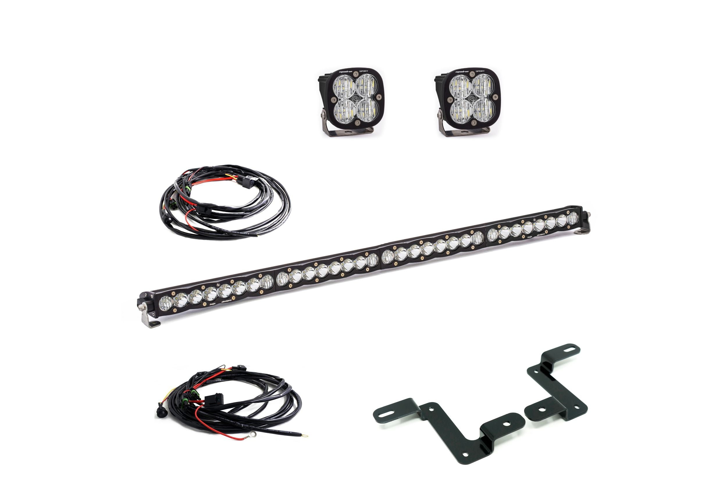 BD Cowl Light Kit: Jeep Wrangler JL (1x 40in S8 Bar + 2x Squadron Sport)
