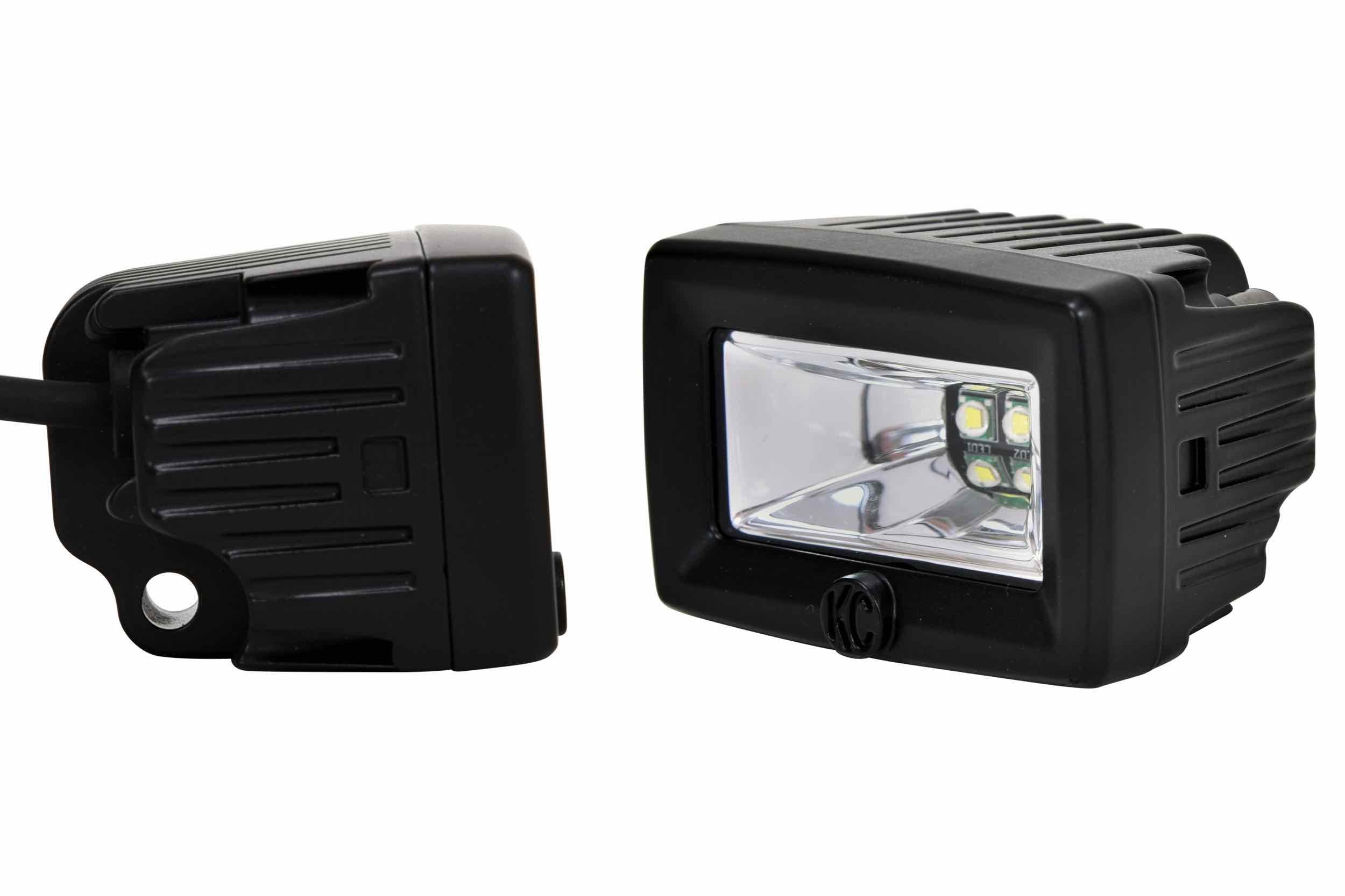 C2 2in LED Pod System: (Pair / Flood Beam / With Harness)