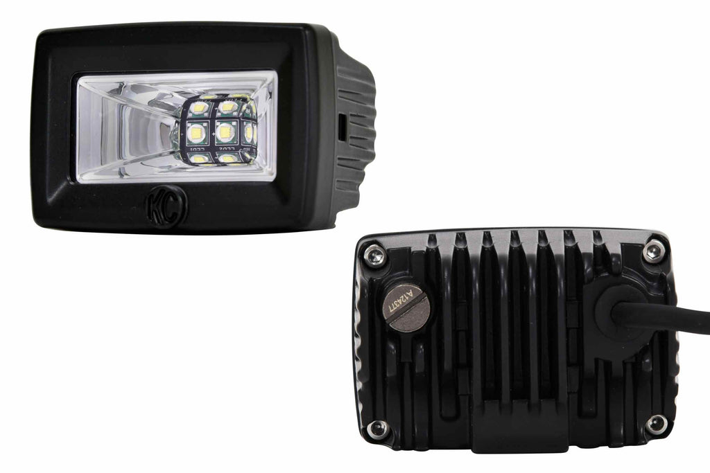 C2 2in LED Pod System: (Pair / Flood Beam / With Harness)