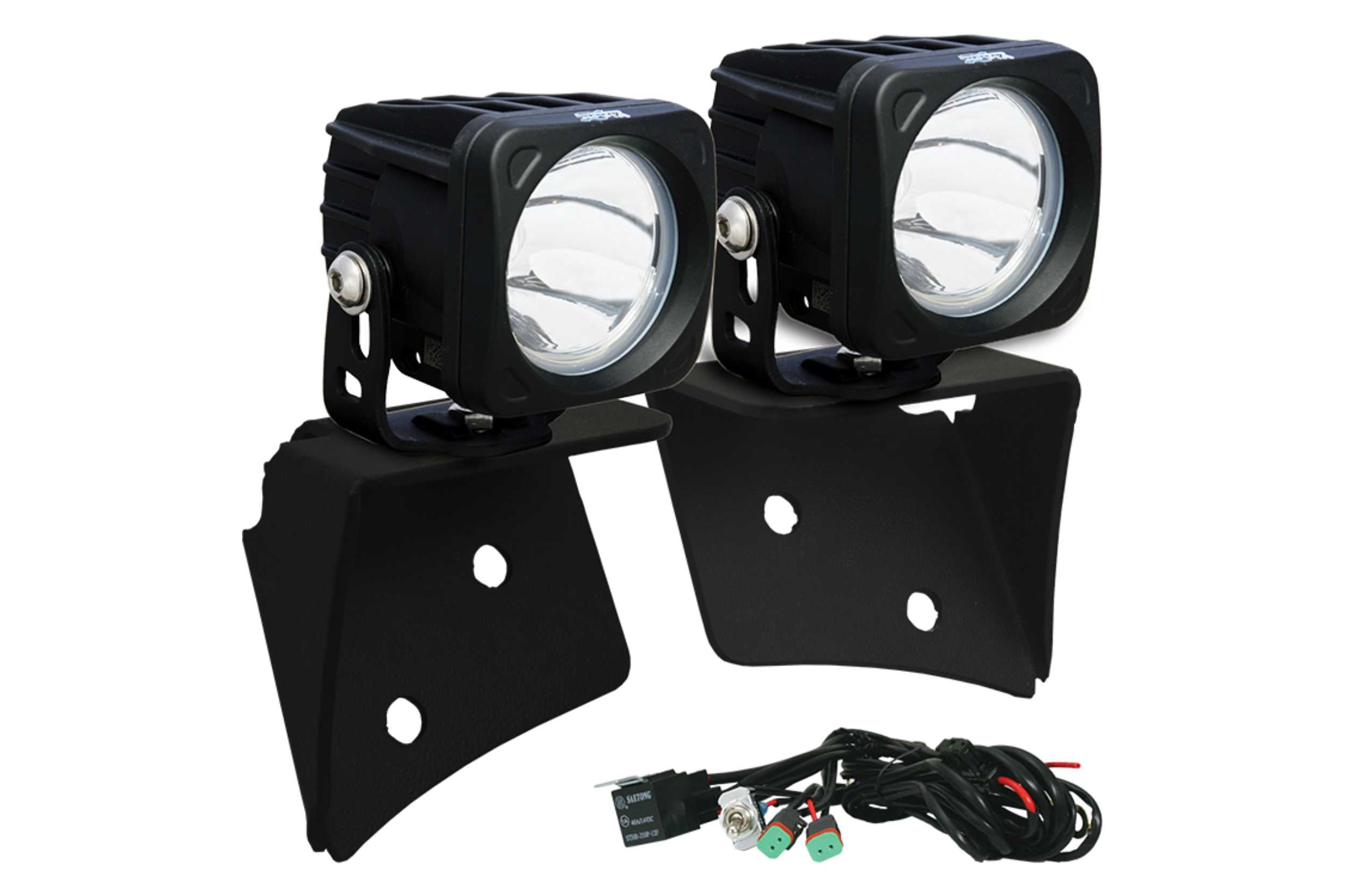 Vision X Ditch Light LED Lighting System: Jeep JK (07-17) (2x 4.5in Optimus Pods)