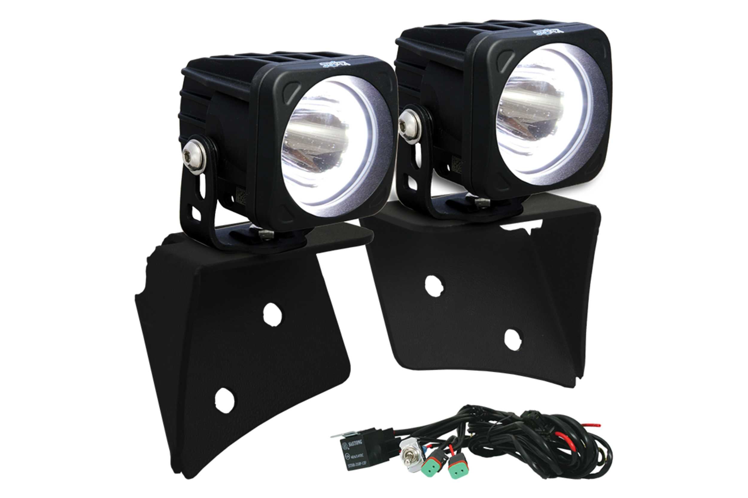 Vision X Ditch Light LED Lighting System: Jeep JK (07-17) (2x 4.5in Optimus Halo Pods)