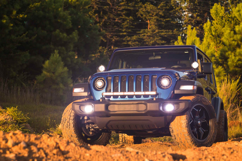 Vision X Ditch Light LED Lighting System: Jeep JK (07-17) (2x 4.5in Optimus Halo Pods)