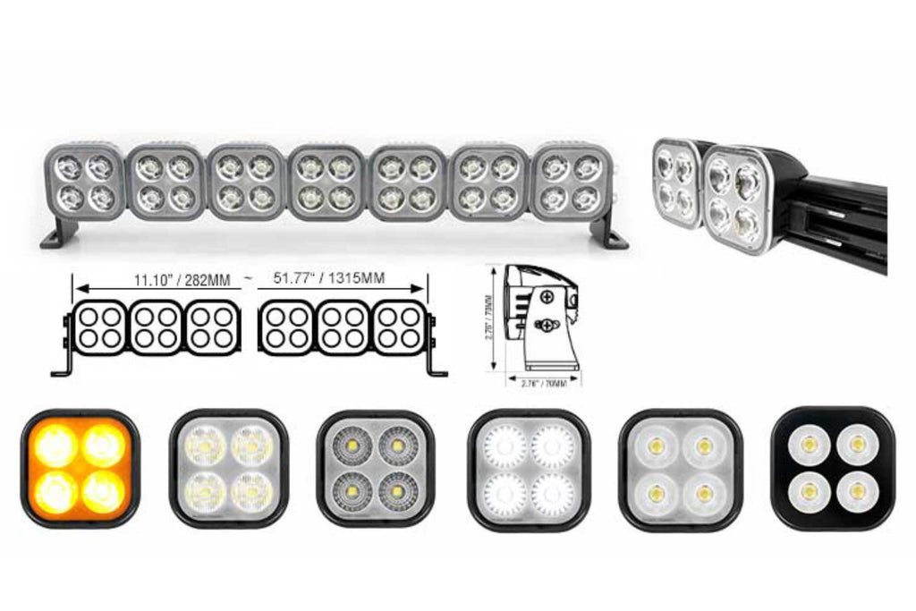 Vision X Unite Mounting Bar: 20in (STRAIGHT - FOR 7 PODS W/ HARNESS & HARDWARE)