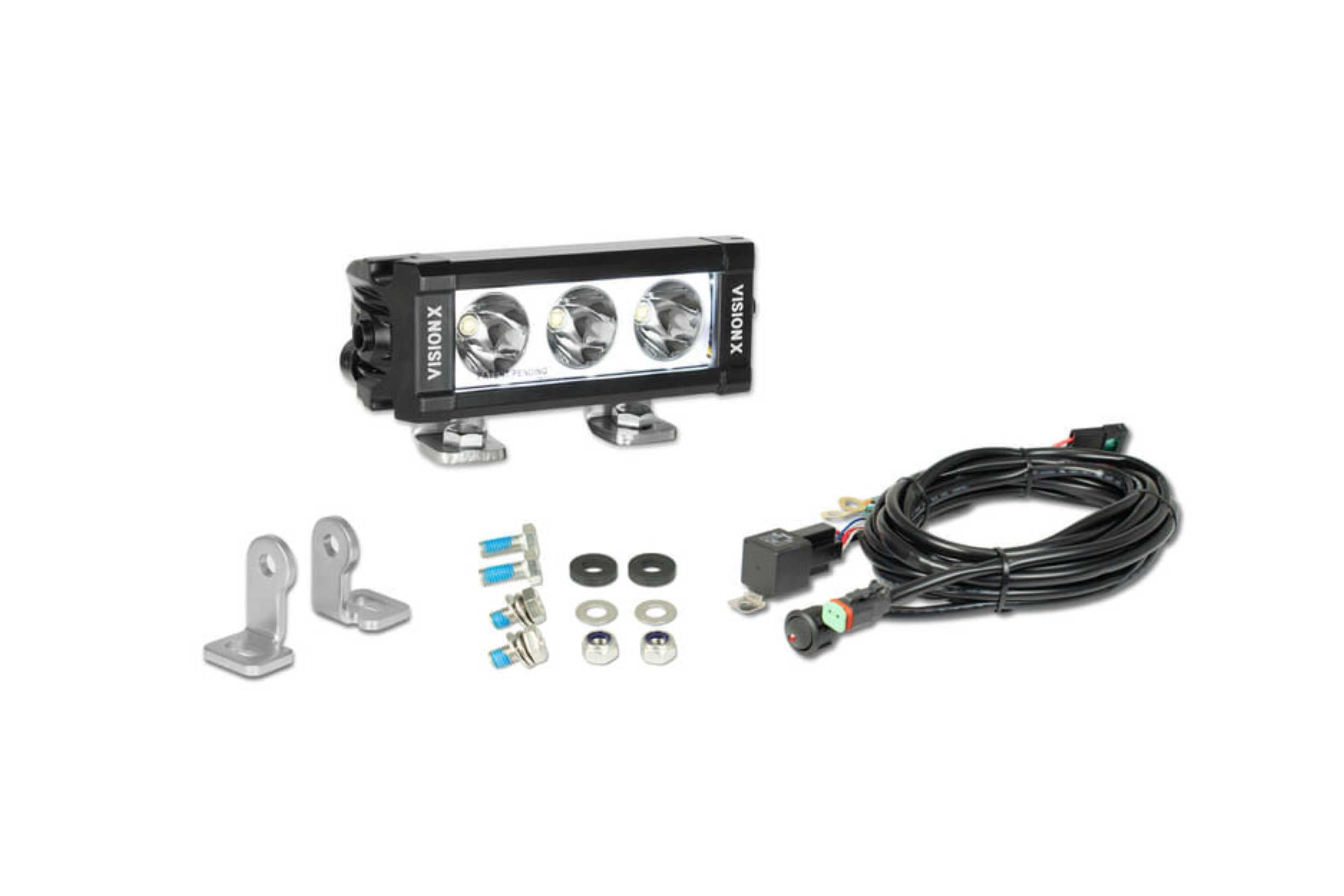Vision X Light Bar: 5.63in (3-LED / XPL / Straight / Halo / Incl. L Brackets & Harness)