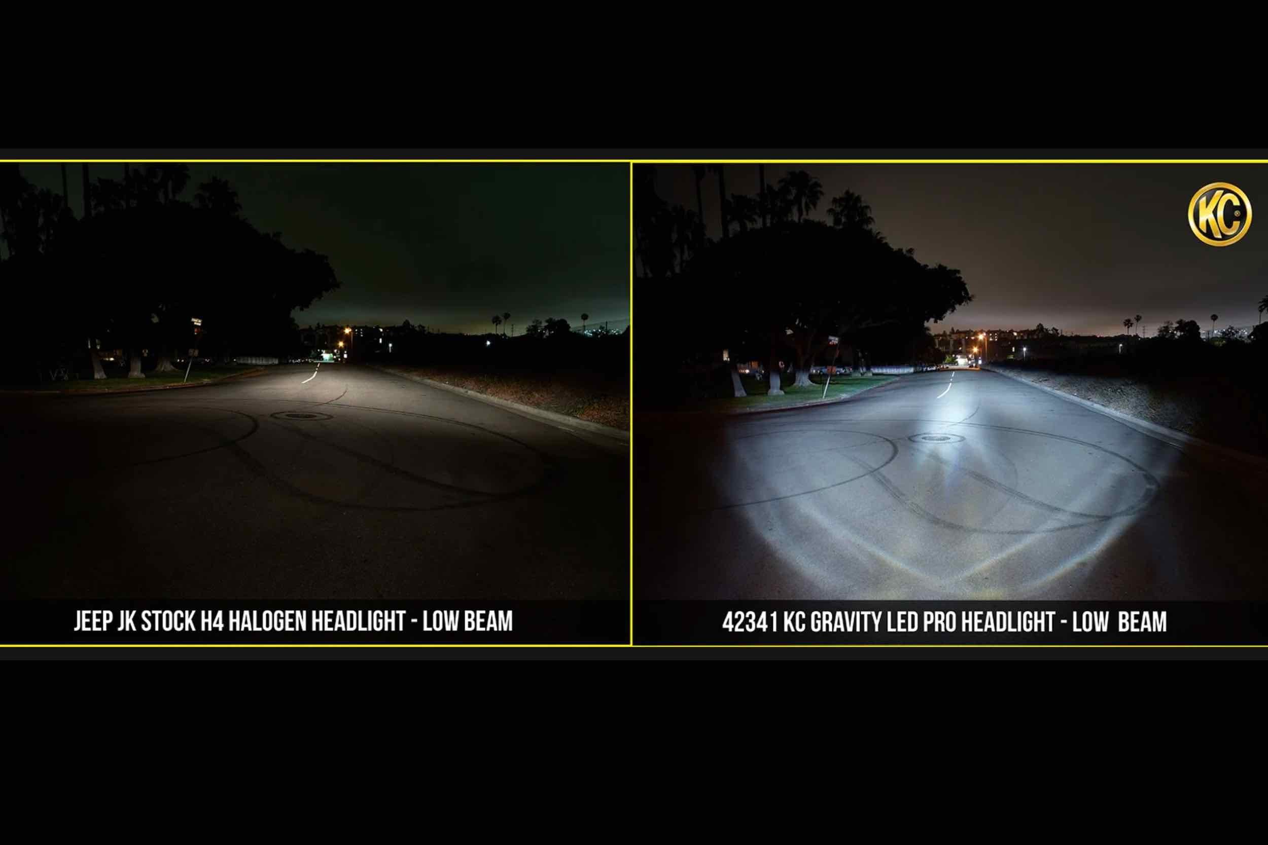 KC Hilites Gravity LED Pro Headlight: (7in for Jeep JL/JT / Pair)