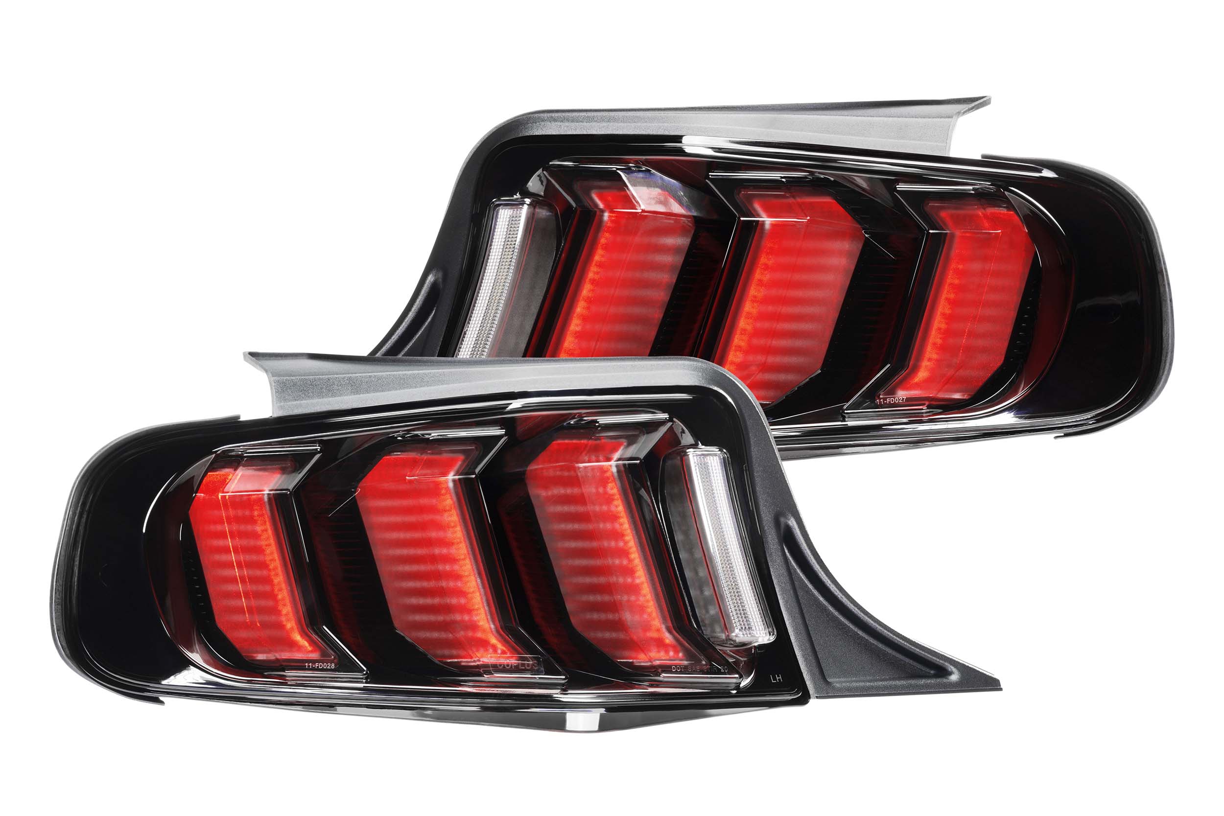XB LED Tail Lights: Ford Mustang (10-12 / Red Lens / Set)