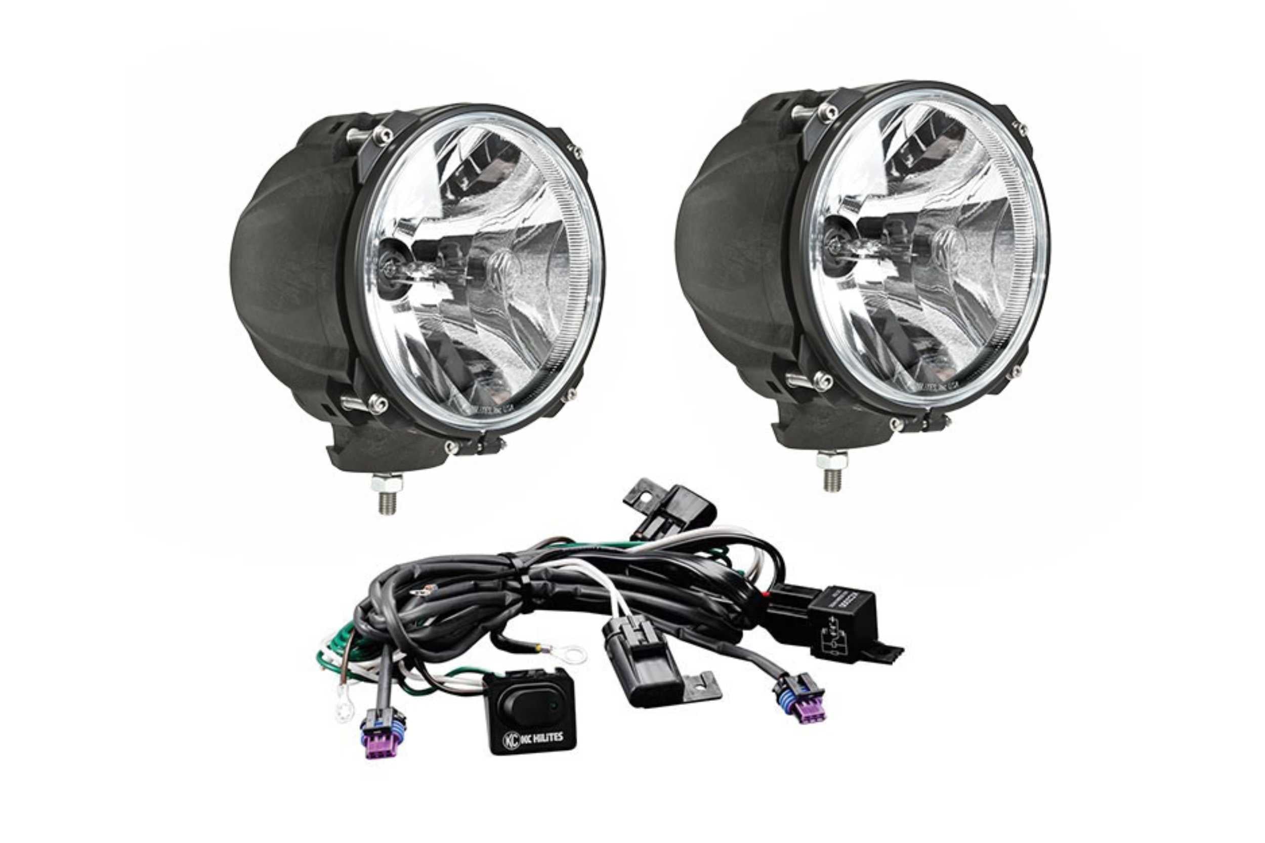 KC Hilites 7in Carbon Pod HID: (70w Spread / Each)