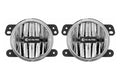 KC Hilites Gravity G4 LED Light: (4in / White 10w Fog / For 10-18 Wrangler JK / Each)