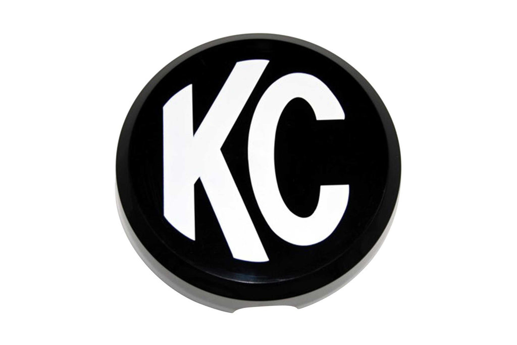 KC Hilites Light Cover: (8in / Soft / Black/Yellow KC Logo / Pair)