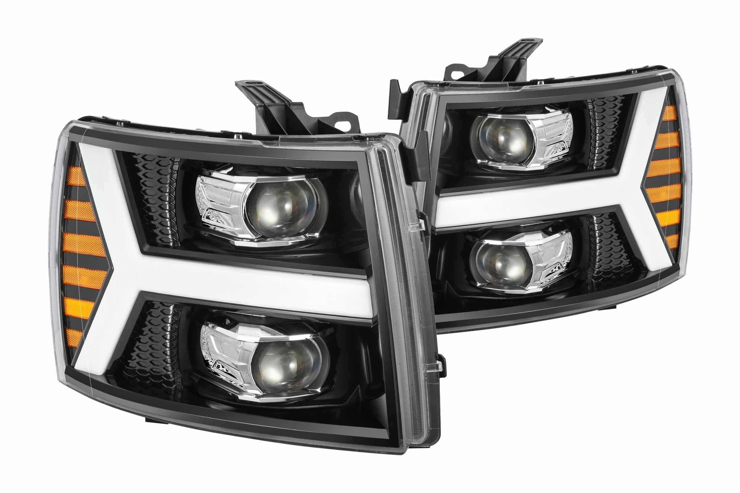 ARex Luxx LED Headlights: Chevrolet Silverado (07-13) - Gloss Black (Set)