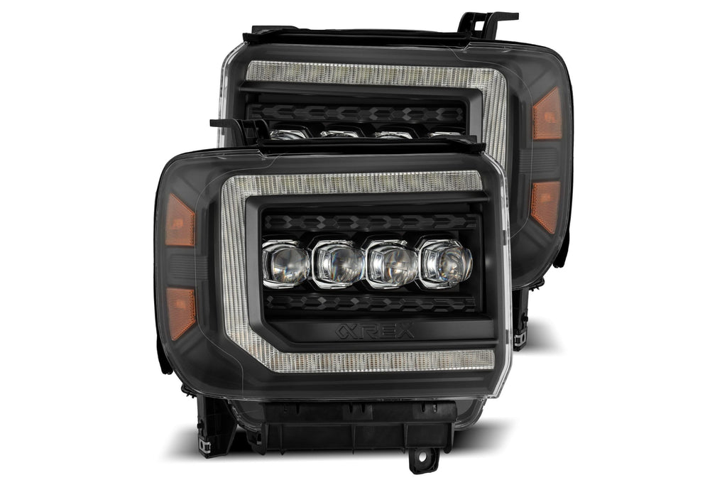 Arex Nova LED Headlights: GMC Sierra (14-18) - Black (Set)