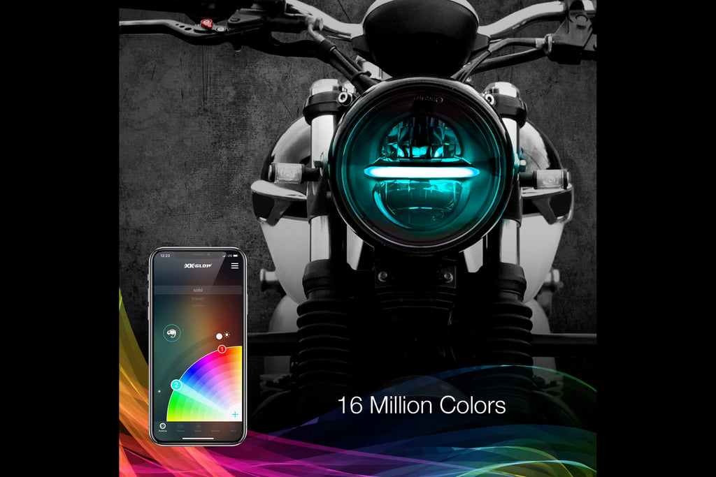 XKChrome RGB LED 5.75in Headlight Kit: Chrome w/ Controller