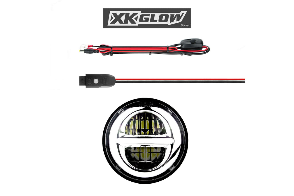 XKChrome RGB LED 5.75in Headlight Kit: Black w/o Controller