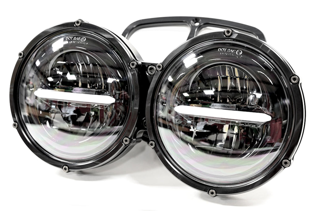 XKChrome RGB LED 5.75in Headlight Kit: Chrome w/ Controller