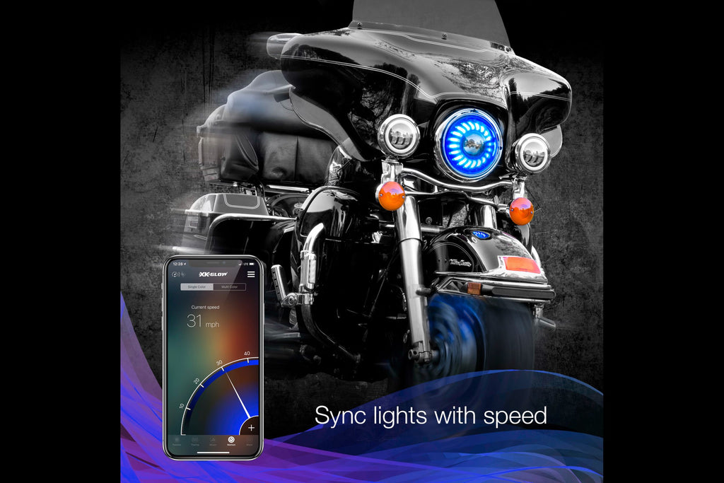 XKChrome RGB LED 7in Harley Headlight Kit w/ Controller