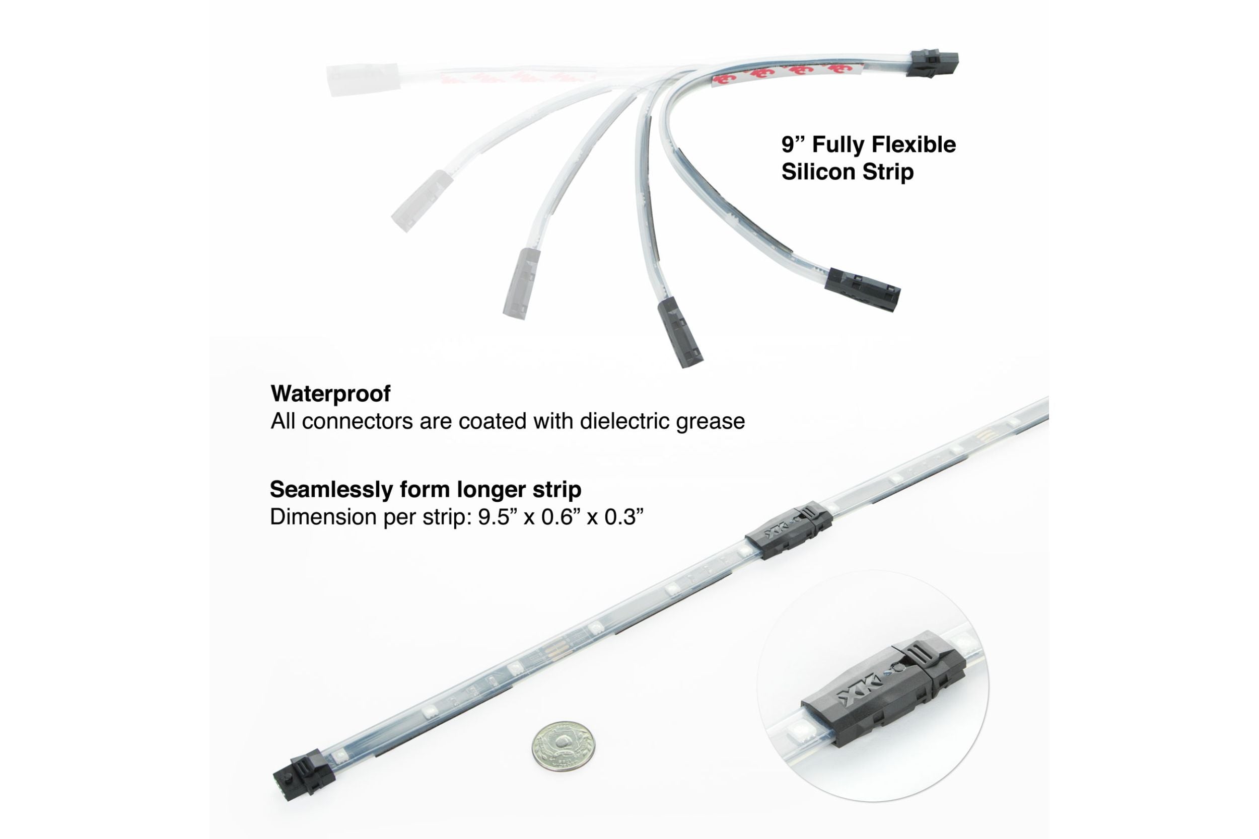 XKChrome RGB LED Boat Accent Light Kit: 8x 36in, 8x 9in Strips w/ Dash Mount Controller