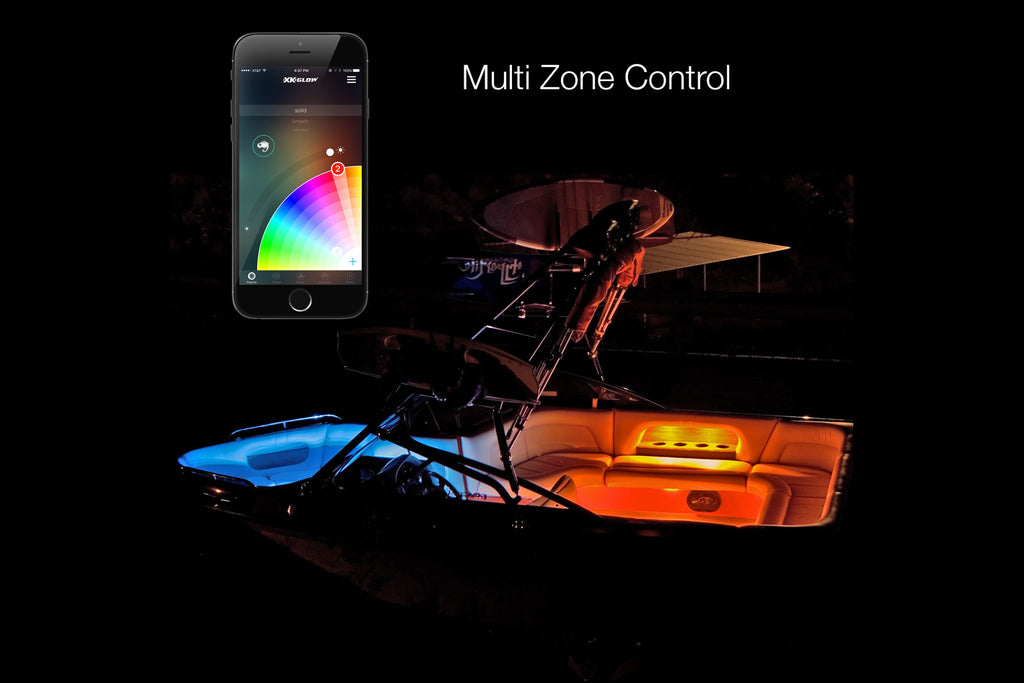 XKChrome RGB LED Boat Accent Light Kit: 6x 36in, 6x 9in Strips w/ Dash Mount Controller