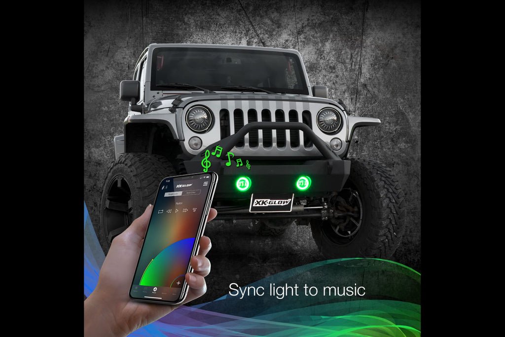 XKChrome RGB LED Fog Light Kit: Wrangler JK (Black w/ Controller) (Pair)