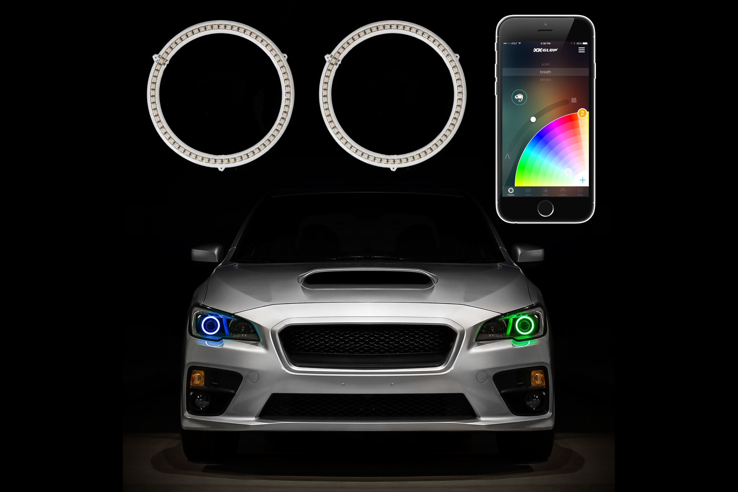 XKChrome RGB LED Halo Kit: 120mm (w/ Controller) (Pair)