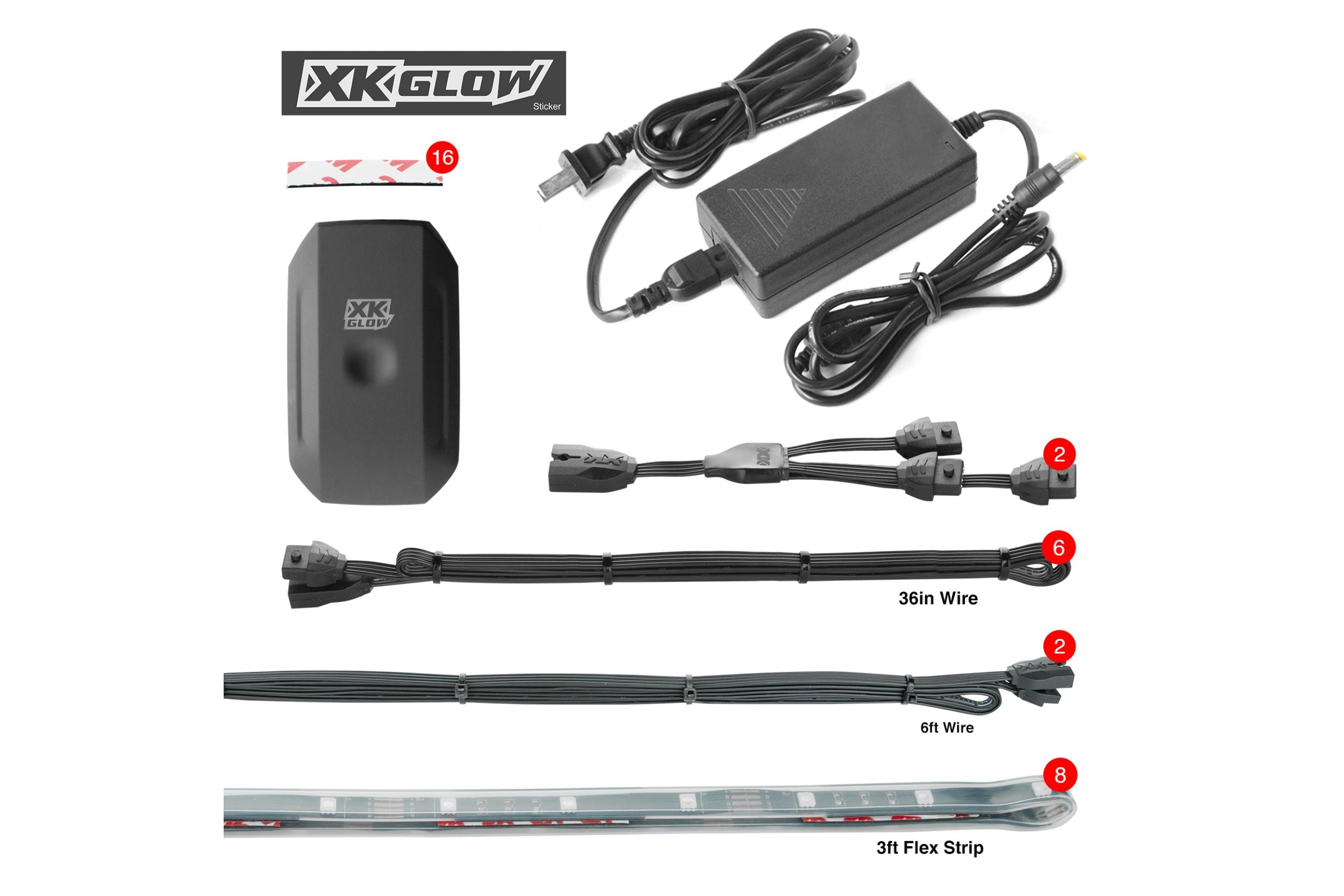 XKChrome RGB LED Home Accent Light Kit: 4x 12in Tubes