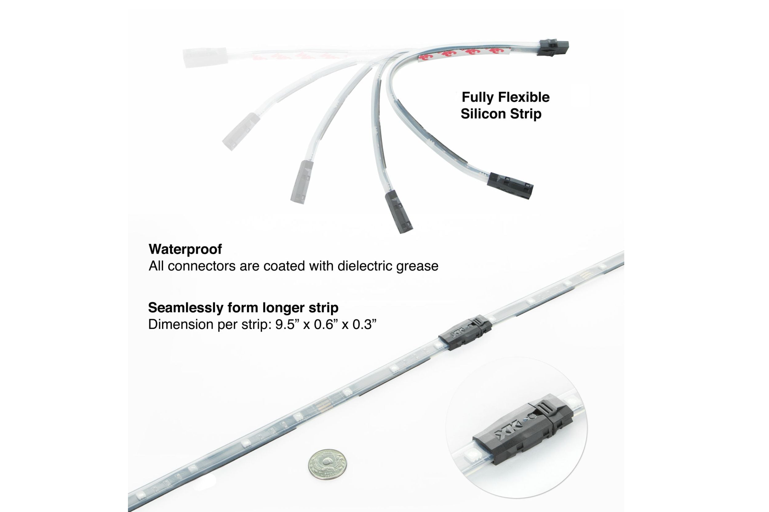 XKChrome RGB LED Home Accent Light Kit: 4x 36in Strips
