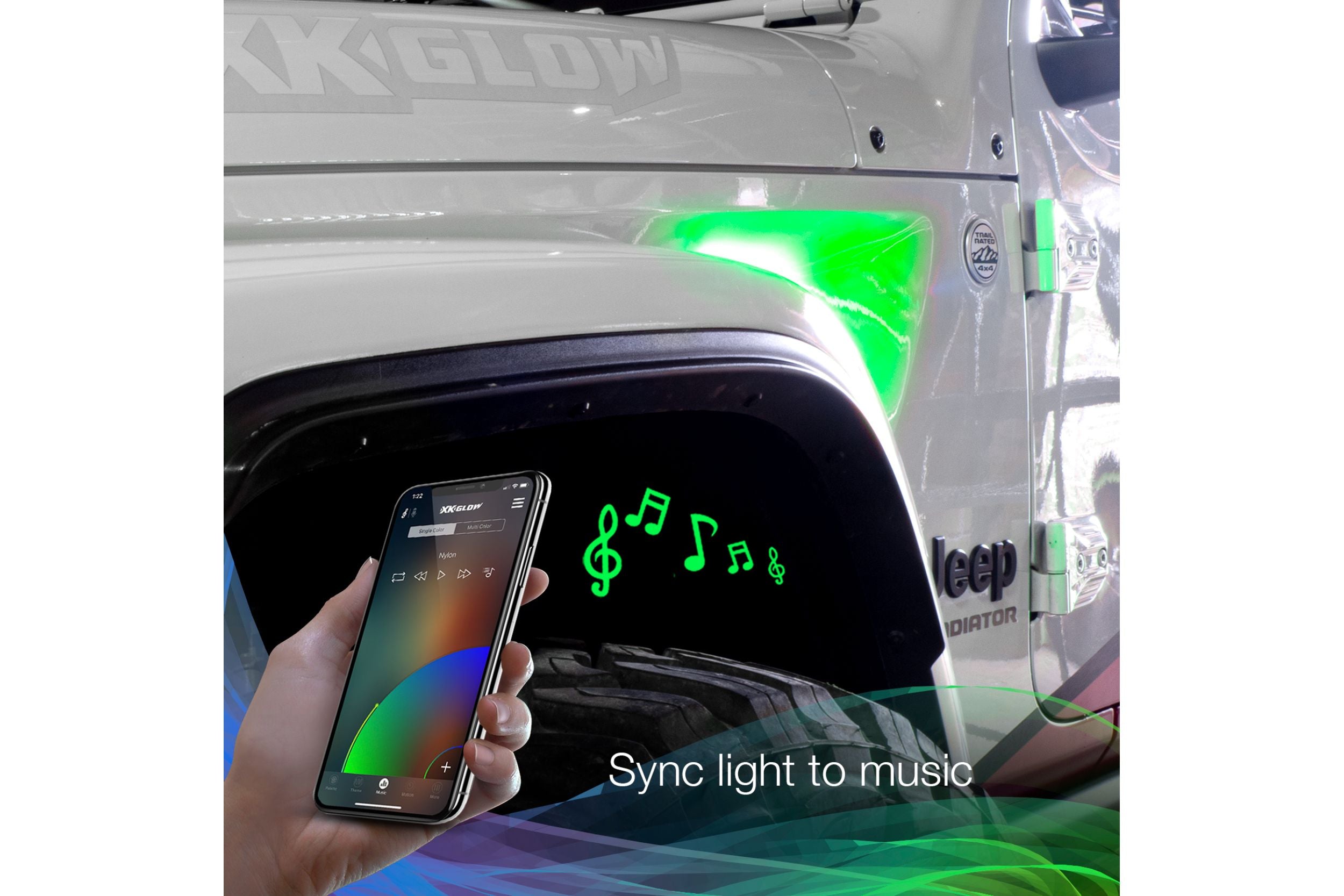XKChrome RGB LED Jeep Air Vent Light Kit: w/ Controller