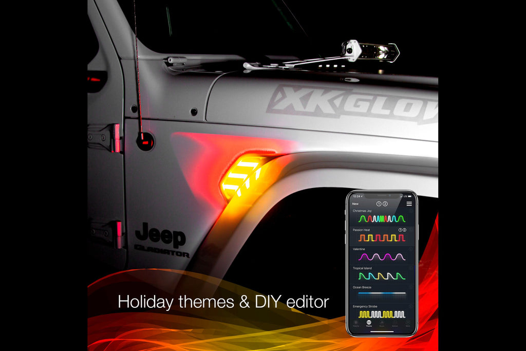 XKChrome RGB LED Jeep Air Vent Light Kit: w/ Controller