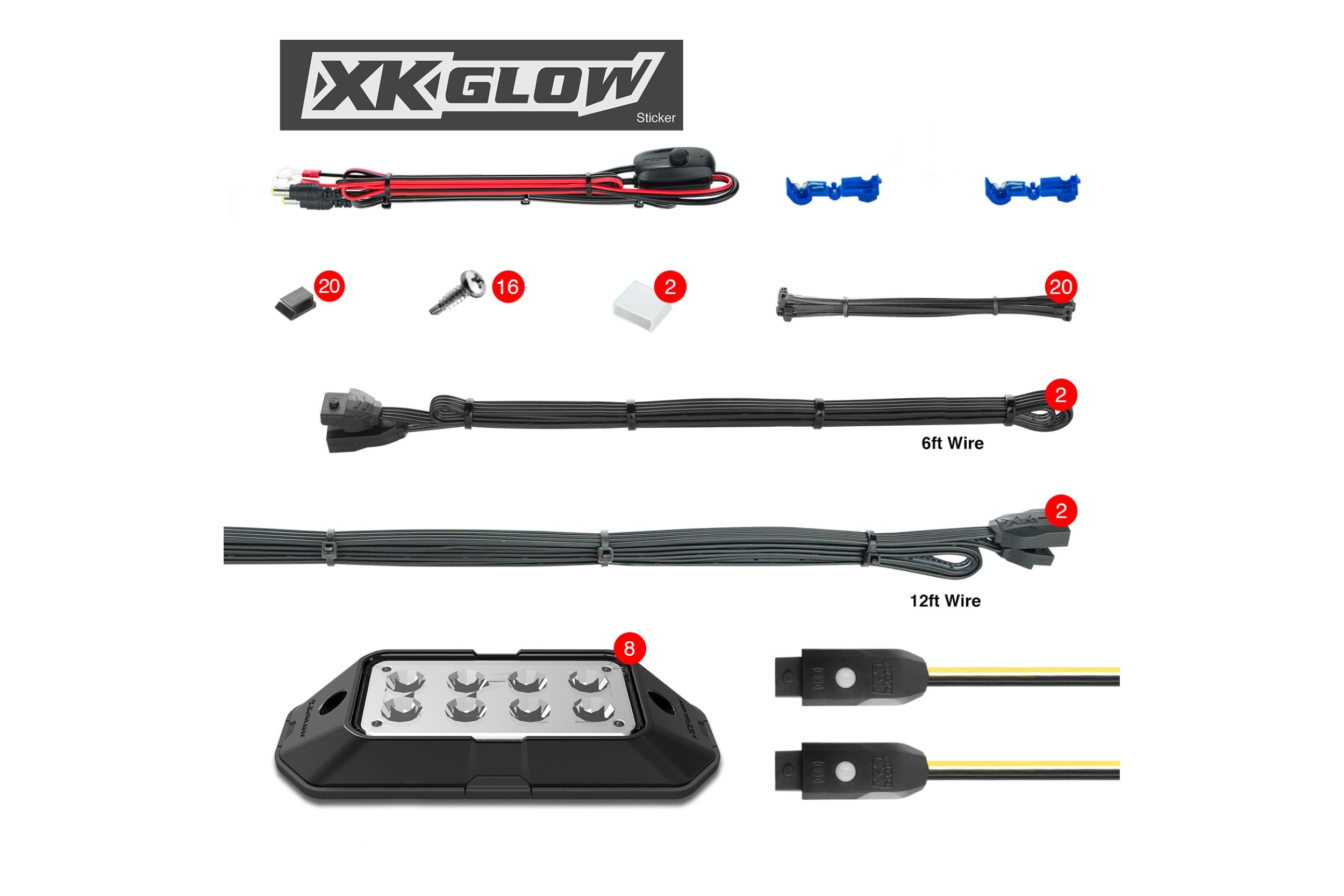 XKChrome RGB LED Rock Light Kit: 4pc