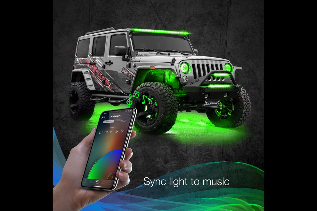 XKChrome RGB LED Rock Light Kit: 8pc w/ Dash Mount Controller
