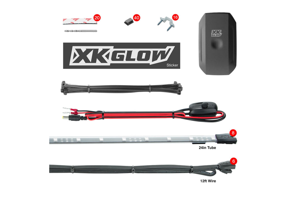 XKChrome RGB LED Underglow Kit: 8x 24in Tubes