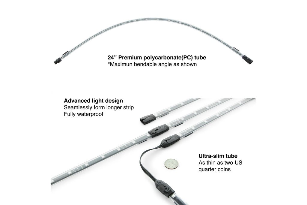 XKChrome RGB LED Underglow Kit: 6x 10in Tubes