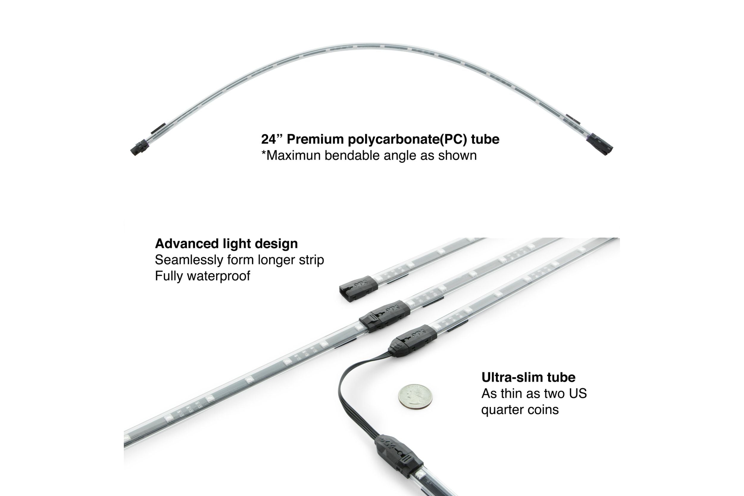 XKChrome RGB LED Underglow Kit: 8x 24in, 6x 10in, 4x 36in Tubes w/ Dash Mount Controller