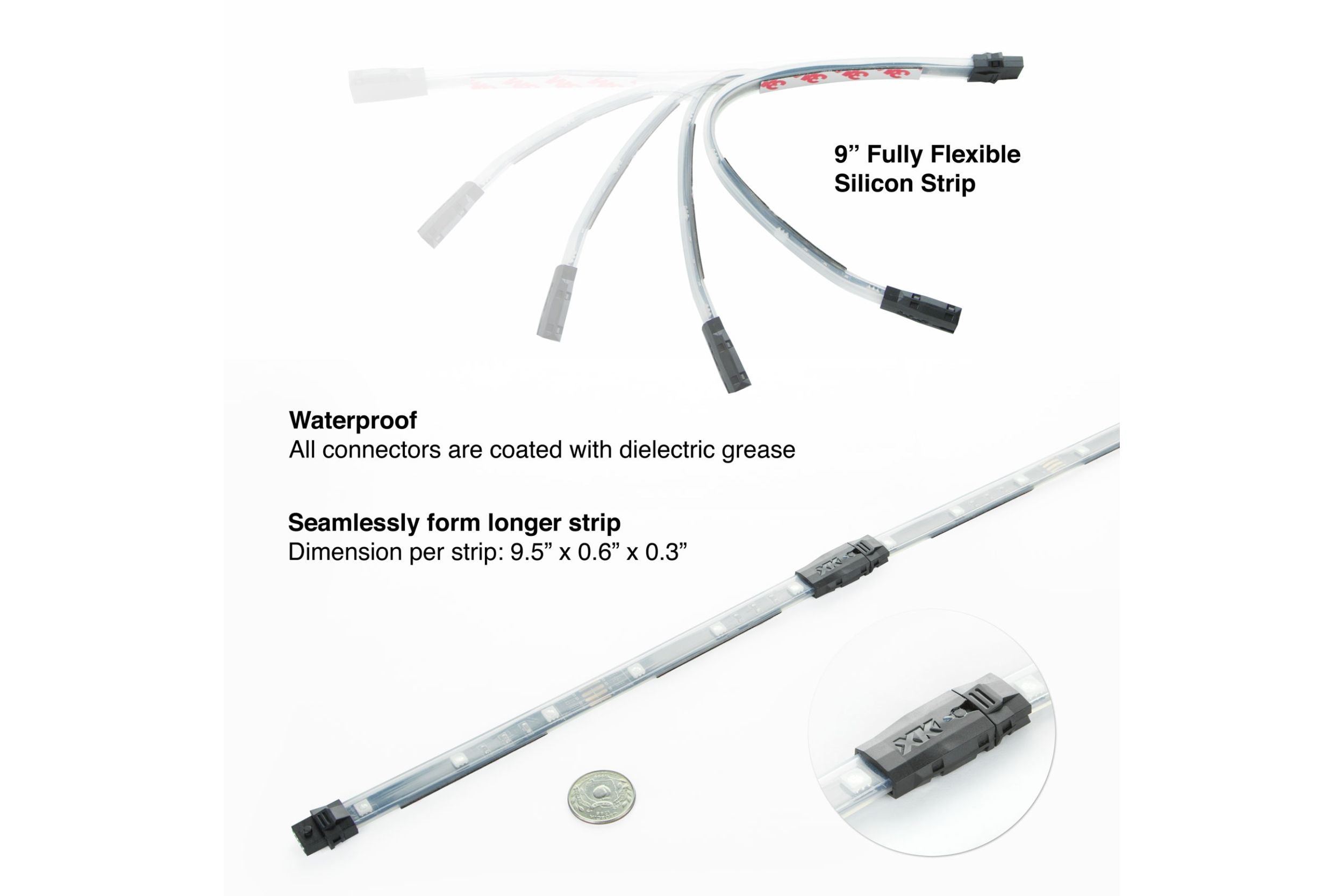XKChrome RGB LED Underglow Kit: 8x 24in, 6x 10in, 4x 36in Tubes w/ Dash Mount Controller