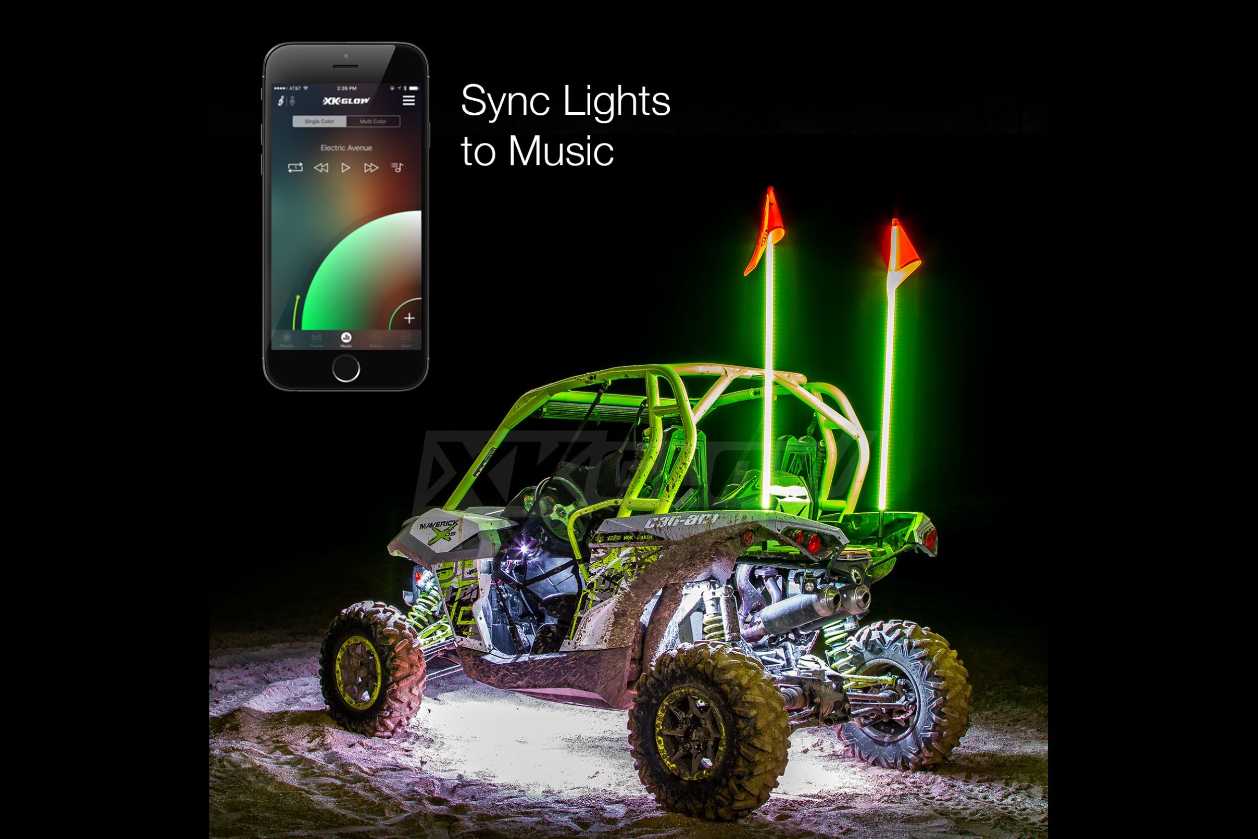 XKChrome RGB LED UTV Accent Light Kit: 18x Pods, 2x 24in, 14x 12in Strips
