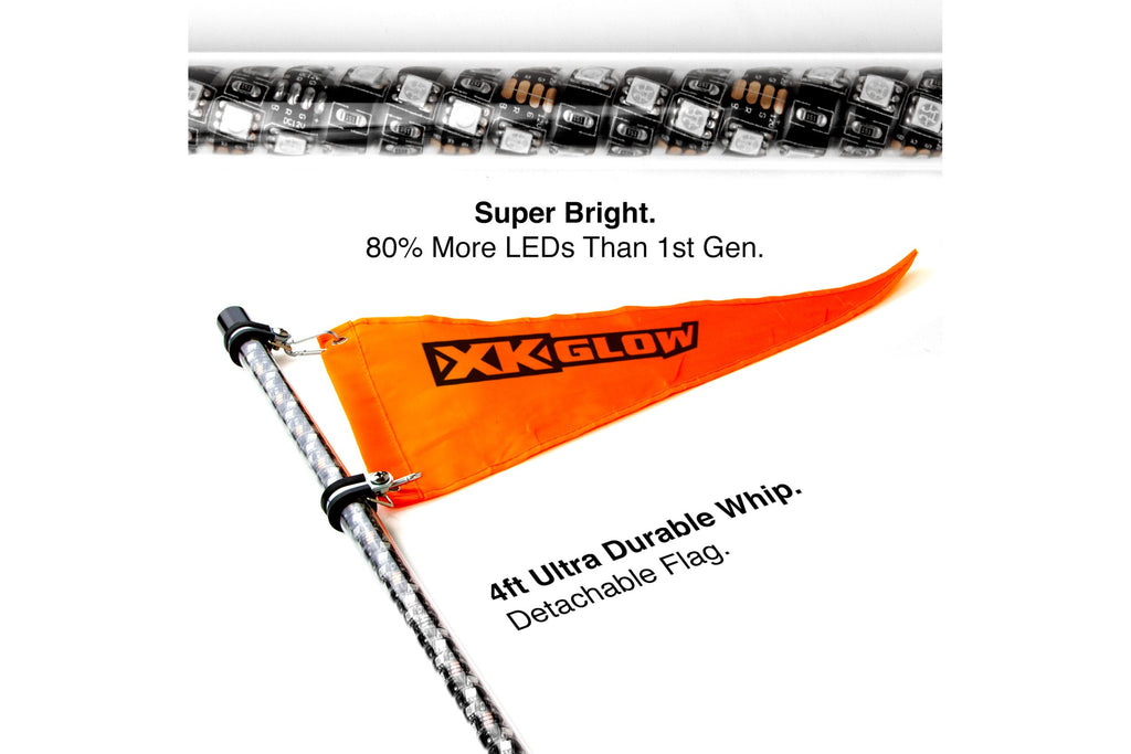 XKChrome RGB LED Whip Light: 48in