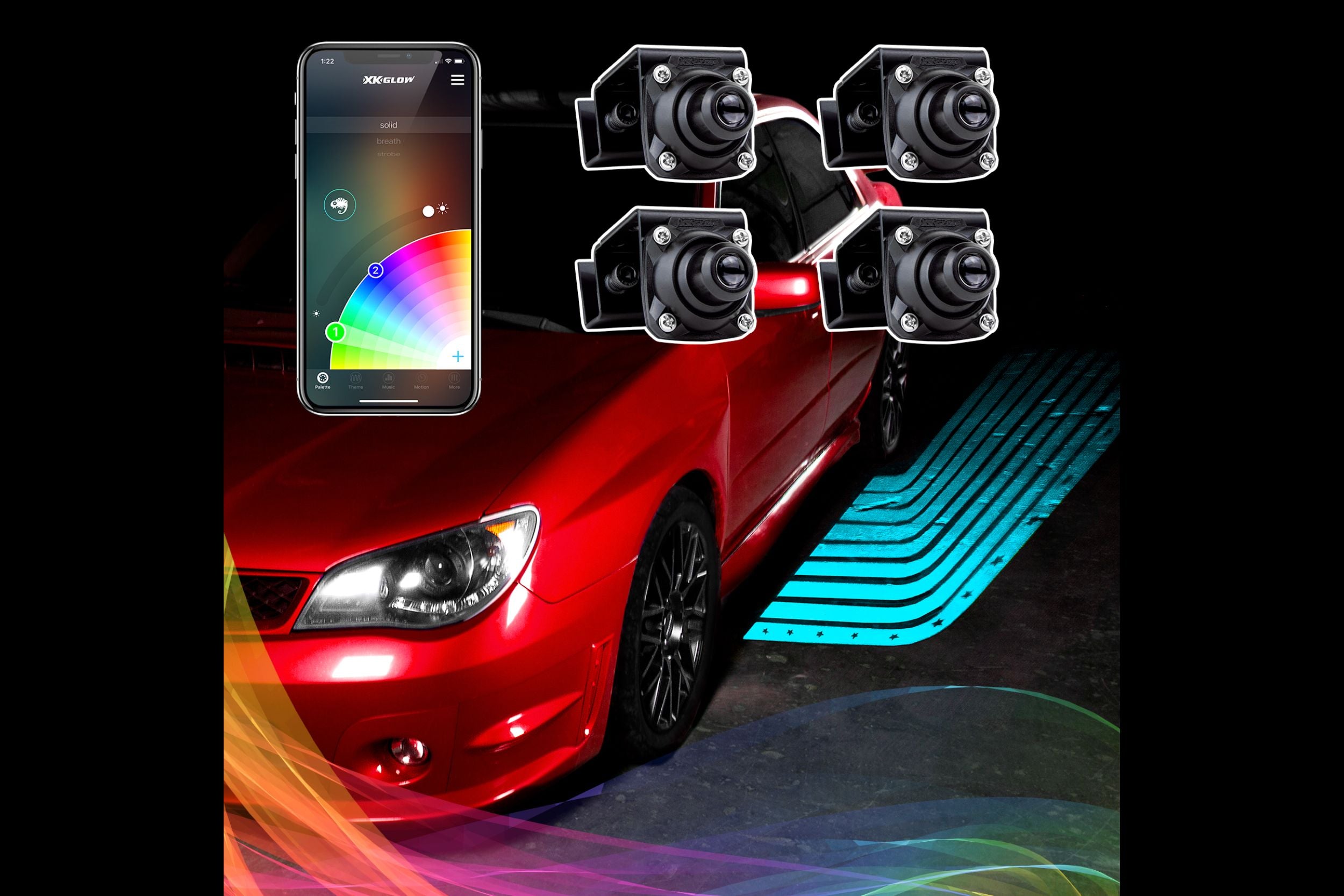 XKGlow CurbFX Projector Accent Lights: Angel Wing (Pair)