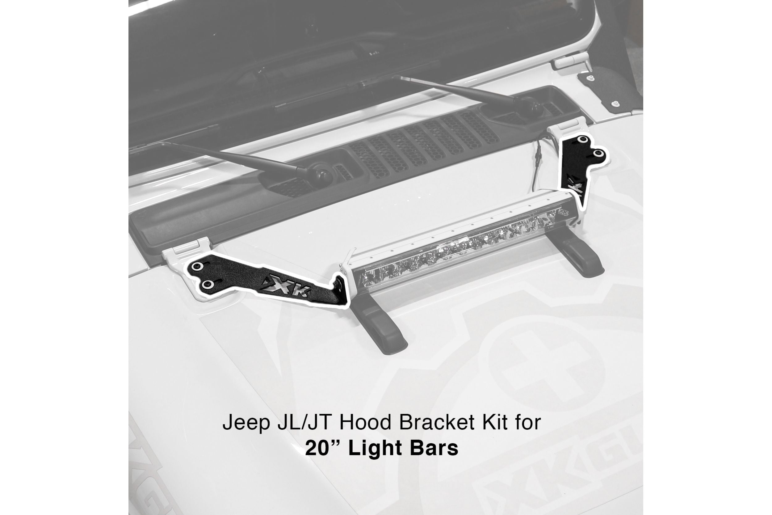 XKGlow Light Bar Bracket Kit: Jeep JL/JT / Ditch Light / 50-52in