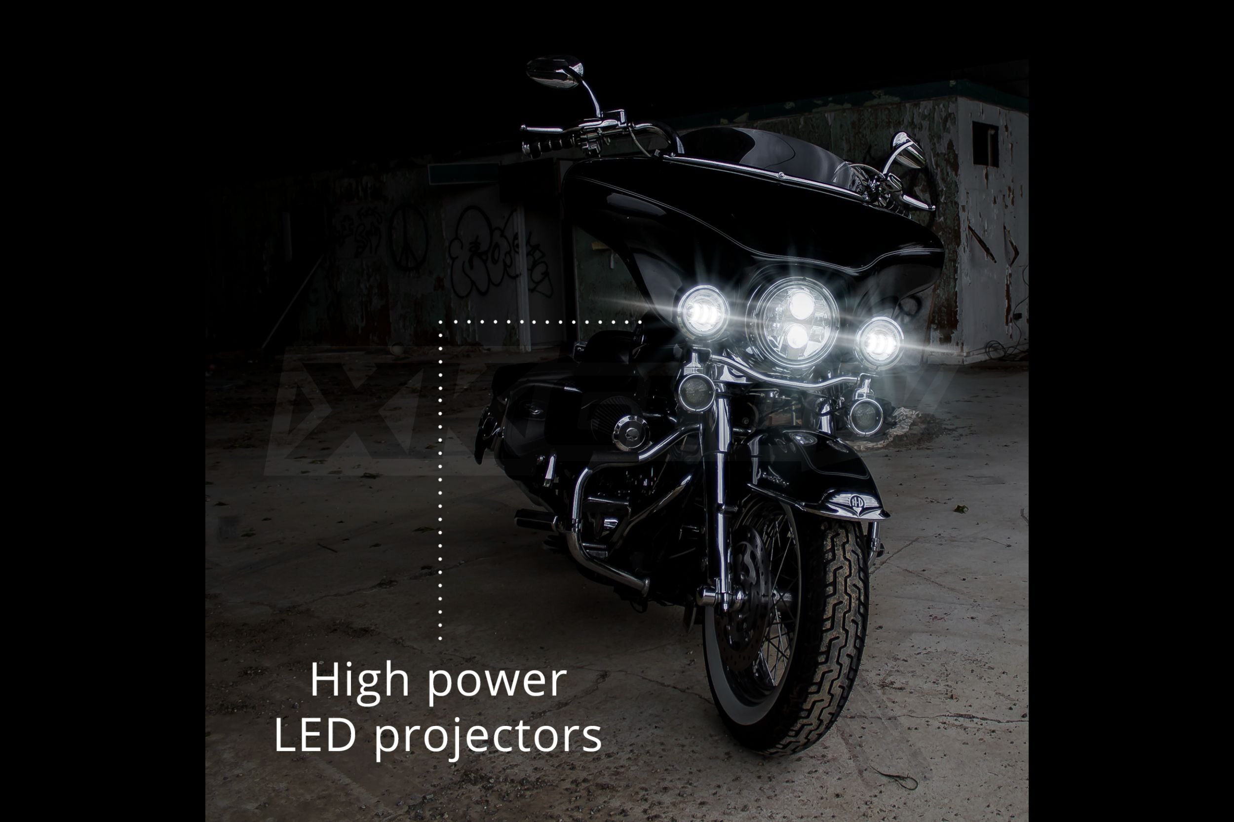 XKGlow Motorcycle Highway Bar Switchback Driving Lights: Black
