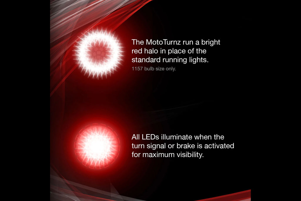 XKGlow Motorcycle Turn Signal Kit: Front / Flat / Clear